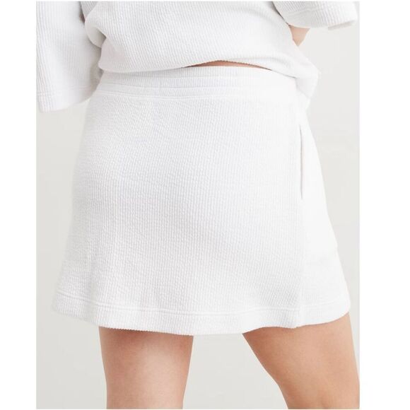 aerie wonder mini skirt white pull on ribbed knit pockets stretch womens size XL - Picture 2 of 10